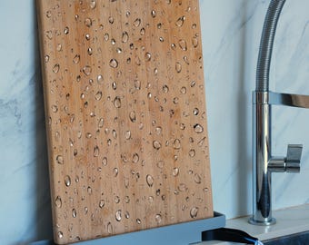 Ergonomic Cutting Board Tray with Smart Water Drain, Rotating Spout & Non-Slip Rubber Feet