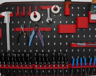 3D-geprint ophangbord met verschillende hulpstukken
