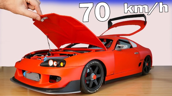 3D Printed 1:8 Scale RC Car With 2JZ Engine - Customizable Chassis