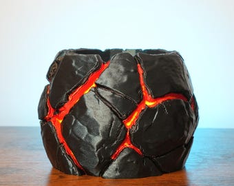 3D-geprinte buitenaardse rotsplantpot | Succulente plantenbak in aangepaste kleur