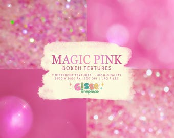 Magic Pink | Light Bokeh Textures | High Quality | 12 x 12" | Digital Papers | Large Textures | Glitter
