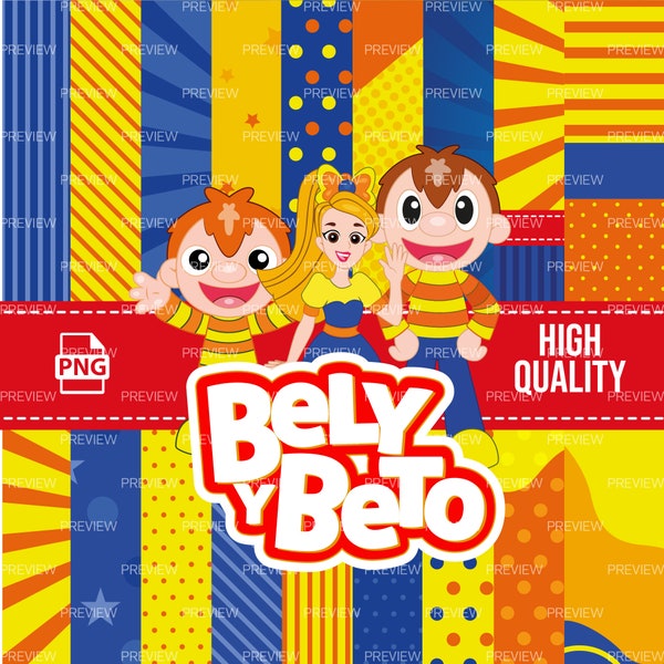 Bely and Beto | Digital Papers + Bonus Clipart | Clipart & Digital Papers