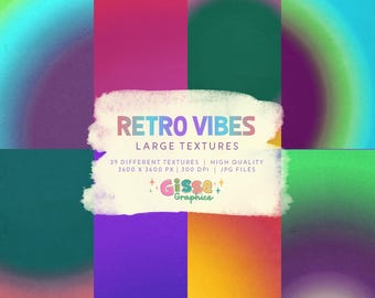 Retro Vibes Textures | Large Textures | High Quality | 12 x 12" | Retro Digital Papers
