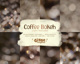 Coffee Lights | Bokeh Textures | High Quality | 12 x 12" | Digital Papers | Large Textures