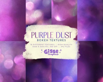 Purple Dust | Light Bokeh Textures | High Quality | 12 x 12" | Digital Papers | Large Textures