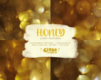 Honey Lights | Light Textures | High Quality | 12 x 12" | Digital Papers | Large Bokeh Textures