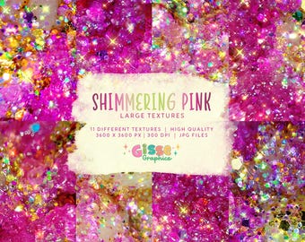 Shimmering Pink | Large Textures | High Quality | 12 x 12" | Pink Digital Papers