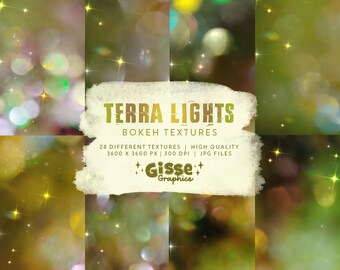 Terra Lights | Bokeh Textures | High Quality | 12 x 12" | Digital Papers | Large Textures