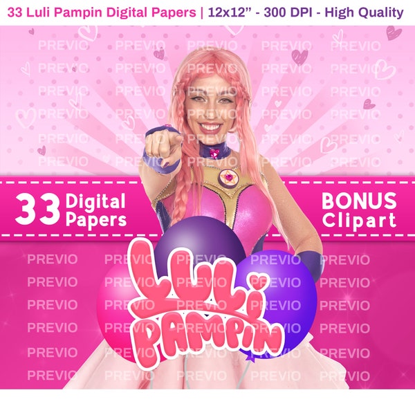 Luli Pampin I Digital Papers + Bonus Clipart | Clipart & Papeles Digitales