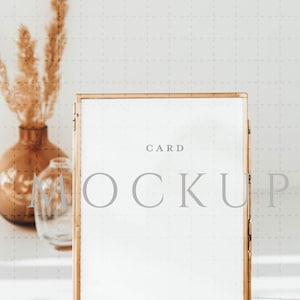 Table Number Mockup, Poster Mockup, Gold Frame Mockup, 5x7 Sign Mockup Boho, Stationery Mockup, Vertical Sign Mockup, Picture Frame Mockup