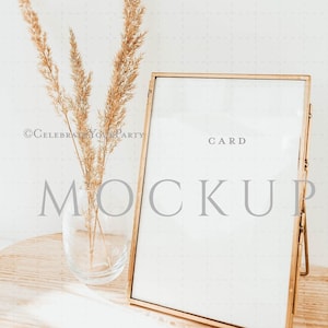 Table Number Mockup, Poster Mockup, Gold Frame Mockup, 5x7 Sign Mockup Boho, Stationery Mockup, Vertical Sign Mockup, Picture Frame Mockup