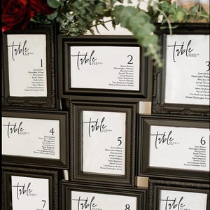5 x 7 Wedding Seating Chart Template Calligraphie, table Seating Chart paysage, Seating chart, table Seating Chart vertical