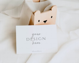 Mockup di invito, Mockup di invito per baby shower, Mockup di cancelleria, Mockup di cancelleria, Mockup di biglietto 7x5 Boho, Mockup di biglietto di auguri, Eva