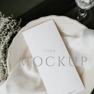 Program Mockup, Wedding Menu Mockup, Menu Mockup, Elegant Menu Mockup, Wedding Program Mockup, 4x9 Card Mockup, Stationery Mockup