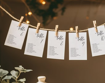 5x7 Wedding Seating Chart Template, Seating Cards, Elegant Seating plan, Table Seating Chart Printable, Template Seating Chart