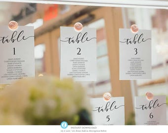 5x7 Wedding Seating Chart Template Elegant, Editable Seating plan, Table Seating Chart Printable, Amelia