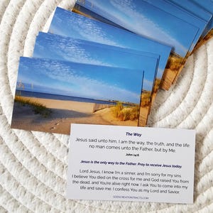 The Way John 14:6 Salvation Prayer Business Cards | 25 Pack | Christian Gospel Tracts, Evangelism Cards, Bible Verse Cards