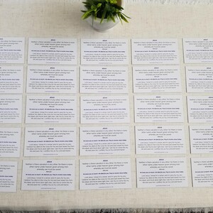 Jesus gospel tracts — Acts 4:12 Christian scripture cards with salvation prayer; backs arranged in a grid on linen surface with small plant décor; 25-pack (25–250 options).