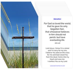 John 3:16 Gospel Tracts (Salvation Prayer Cards) | 25 Pack Pocket Scripture Cards | Christian Evangelism, Mission Trips, Church Outreach