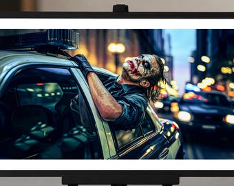 Dark Knight Joker Getaway Poster, Heath Ledger, 22x11in