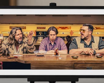 Big Lebowski, Bowling Alley Bartop – Dude, Walter, Donny,  Movie Poster, 22x11in