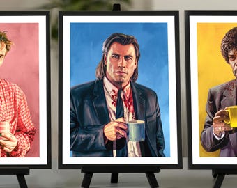 Pulp Fiction, "Serious Gourmet" Collection,  Jules, Vincent, Jimmie — Quentin Tarantino Movie Posters , 12x16in