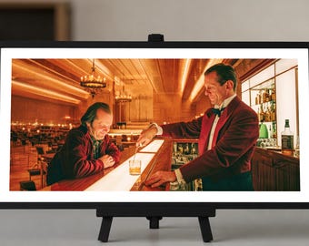 Shining "Bourbon" Movie Poster, Stanley Kubrick, Jack Torrance & Lloyd the Bartender, 22x11in