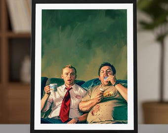 Shaun of the Dead Poster, Shaun & Ed,  Cornetto Trilogy, 12x16in