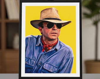 Jurassic Park Movie Print, Sam Neill , Dr. Alan Grant, Steven Spielberg , 12x16