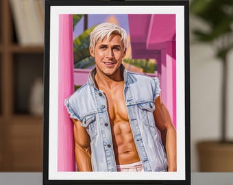 Ken, Barbie Movie Poster, Ryan Gosling, 12x16in