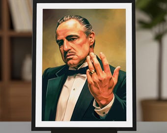 Godfather "Don Corleone" Movie Poster, Marlon Brando, Francis Ford Coppola, 12x16in