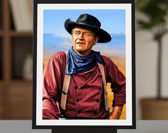John Wayne The Searchers Movie Poster, 12x16in