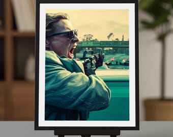 Heat Movie Poster, Val Kilmer Heist, 12x16in