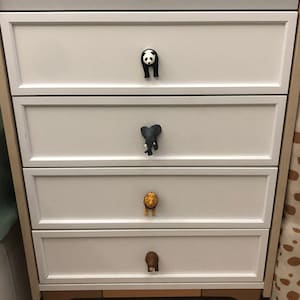 Animal drawer handles | safari nursery decor, wardrobe handles, drawer pulls, lion, elephant, hippo, horse, bear, panda, baby room