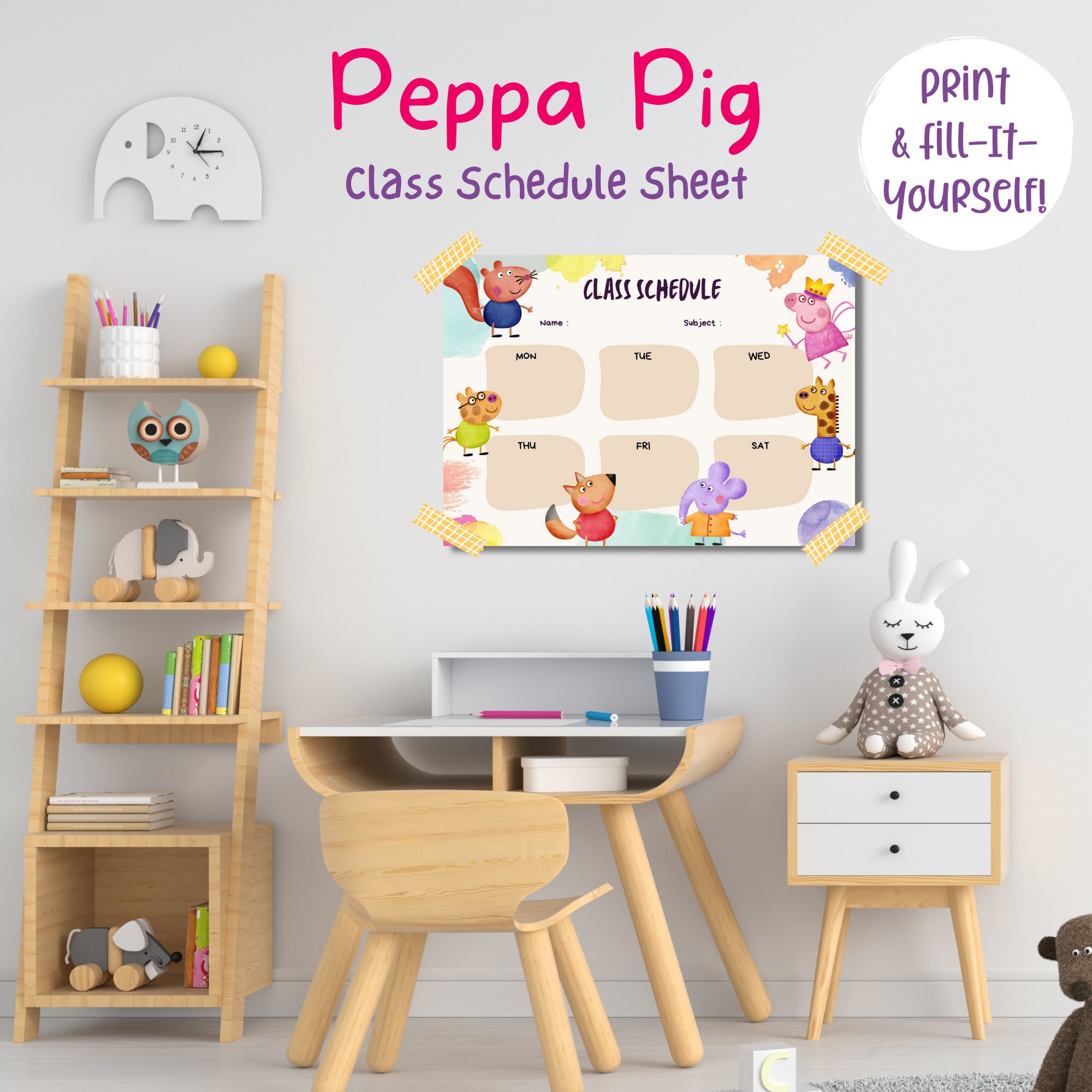 peppa-pig-school-week-schedule-sheet-peppa-pig-poster-school-schedule-poster-peppa-pig-poster-a4-etsy