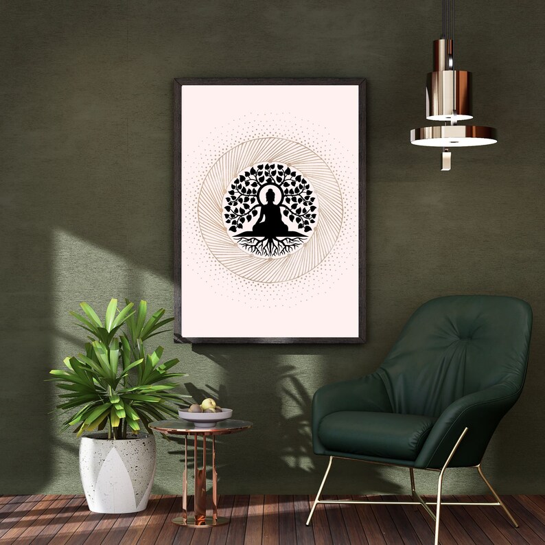 Meditation Buddha Wall Art, Buddha Wall Decor Print, Modern Boho Decor, Buddha Modern Home Decor