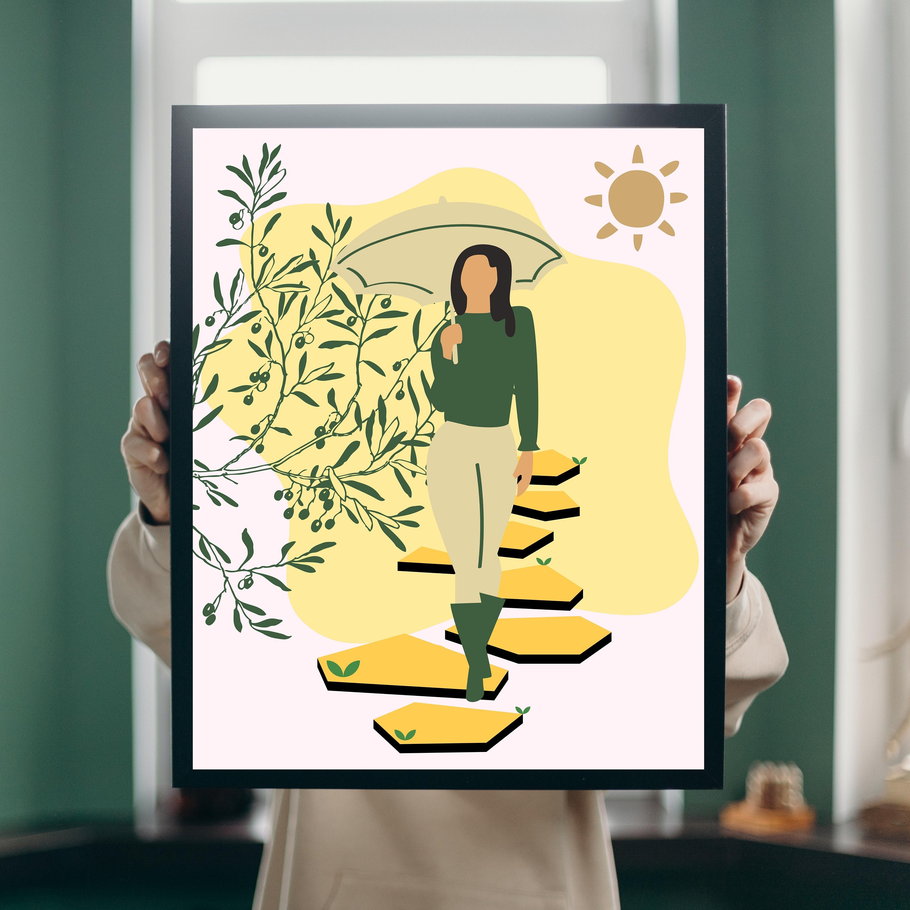 Boho Woman Art Abstract Printable Woman Wall Art Desert Lady Print Boho ...