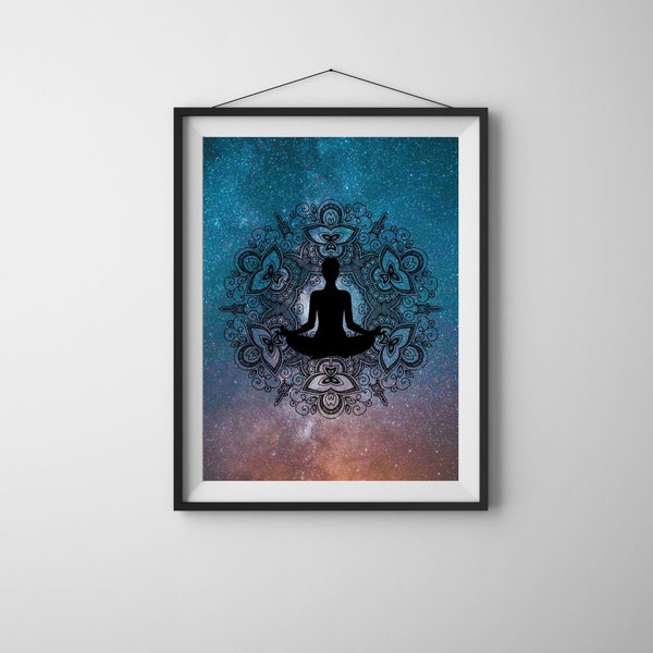 Universal Wall Art, Spiritual Wall Decor Print, Modern Boho Decor, Modern Home Yoga Wall art, Yoga Meditation Wall Art, Cultivation wall art