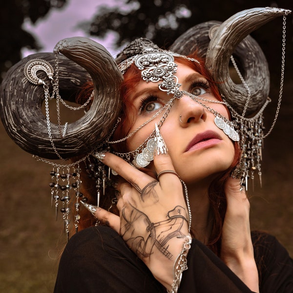 Gypsy Coin Horn Headdress - Etsy