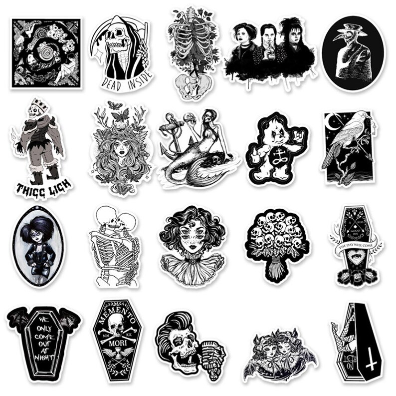50pcs Gothic Party Vinyl Sticker Snowboard Luggage Laptop Phone ...