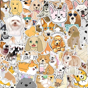 50pcs Cartoon Dog Party Vinyl Sticker Snowboard Luggage Laptop Phone Skateboard