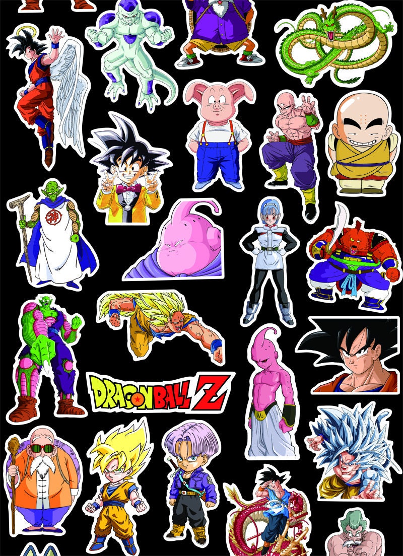 100pcs Dragon Ball Z Goku Gohan Vinyl Sticker Snowboard Luggage