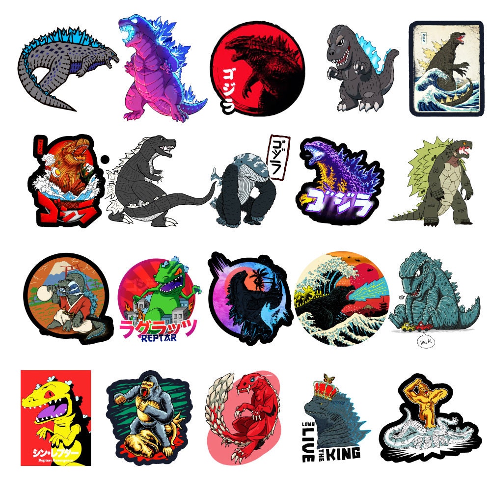 50pcs Godzilla Party Vinyl Sticker Snowboard Luggage Laptop Phone ...
