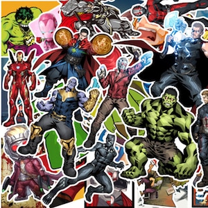 Superhero Stickers Marvel Avengers Hulk Spiderman Iron Party Sweet