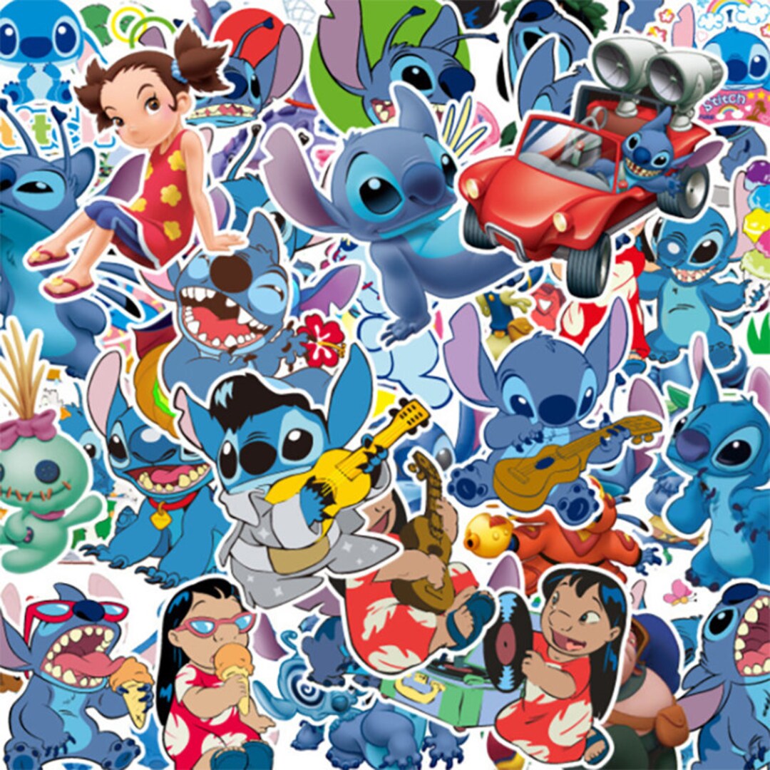 Stitch Type Sticker 50pcs Stitch Party Vinyl Sticker Snowboard Luggage Laptop Phone ...
