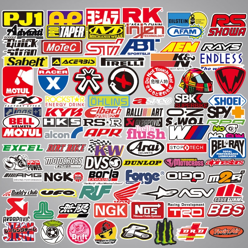 103pcs Car Tuning Modification Logo Vinyl Sticker Snowboard Luggage ...