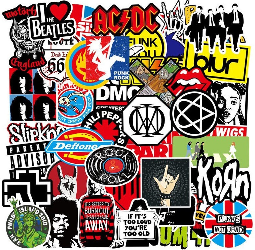 Lot De 100 Autocollants Rock Heavy Metal Punk Band Musique