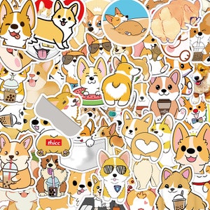 50pcs Welsh Corgi Party Vinyl Sticker Snowboard Luggage Laptop Phone Skateboard