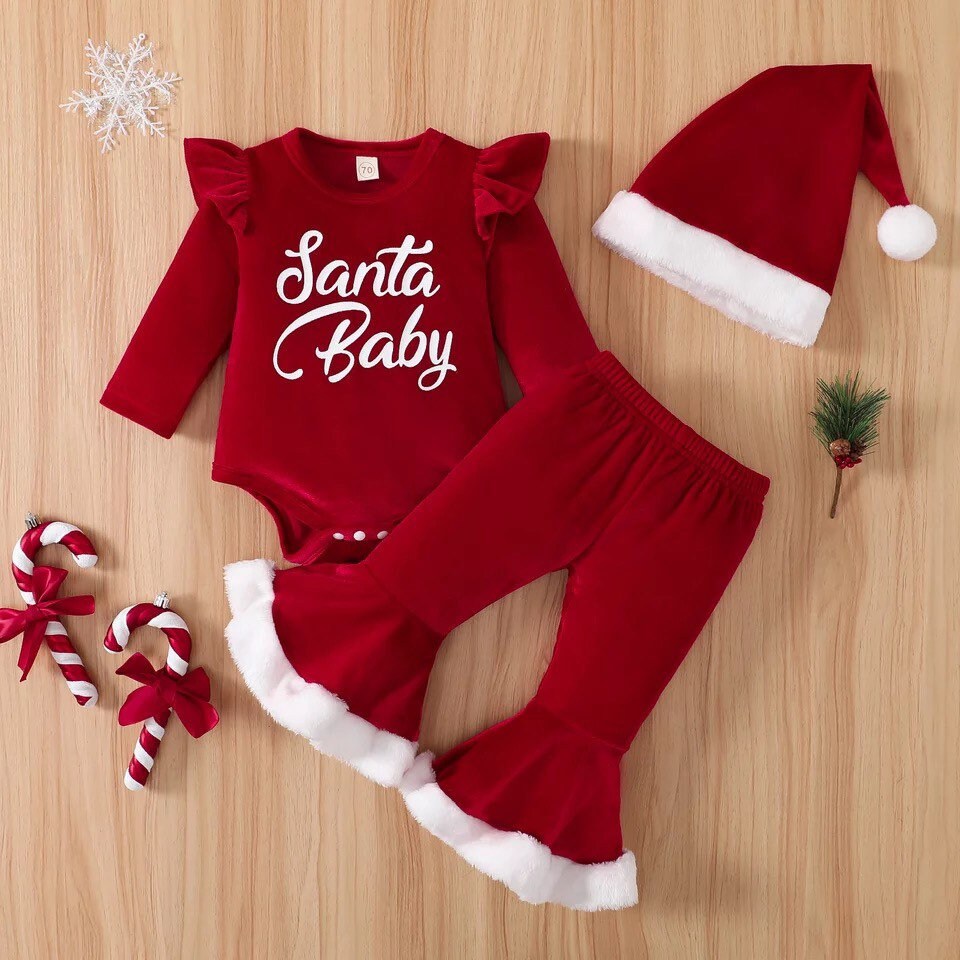Newborn Baby Clothes Santa Claus Bodysuits Striped Legging Pants Hats My  First Christmas Ropa Bebe Elk Print Christmas Outfits| AliExpress | Baby  Boy Girl Christmas Outfits Santa Claus Romper Bodysuit Stripe Pants |