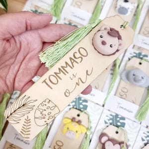 Segnalibro animali della giungla, animaletti della giungla, regalo per gli ospiti, bomboniera, modellati a mano, idea regalo